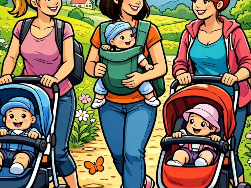 Gemeinsame Spaziergänge für Mutter und Kind